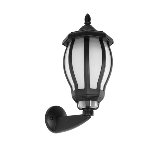 GloboStar® GloboStar® VERDI 203-0229 Vintage Επιτοίχιο Φωτιστικό Φαναράκι Μονόφωτο 1 x E27 IP44 Μαύρο Πλαστικό - Μ18 x Π25 x Υ40cm