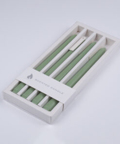 GloboStar® GloboStar® MOUNTAIN-DEW 35206 ΣΕΤ 4 Αρωματικά Κεριά Κηροπηγίου Παραφίνης με Άρωμα Σαπούνι Μασσαλίας Πράσινο Μ2 x Π2 x Υ25cm