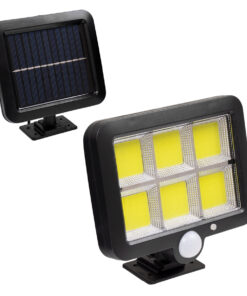 GloboStar® GloboStar® 71463 Αυτόνομος Ηλιακός Προβολέας LED 120 6 x COB 35W 1800lm με Ενσωματωμένη Μπαταρία 2400mAh - Φωτοβολταϊκό Πάνελ με Αισθητήρα Ημέρας-Νύχτας - PIR Αισθητήρα Κίνησης Αδιάβροχο IP65 Ψυχρό Λευκό 6000K