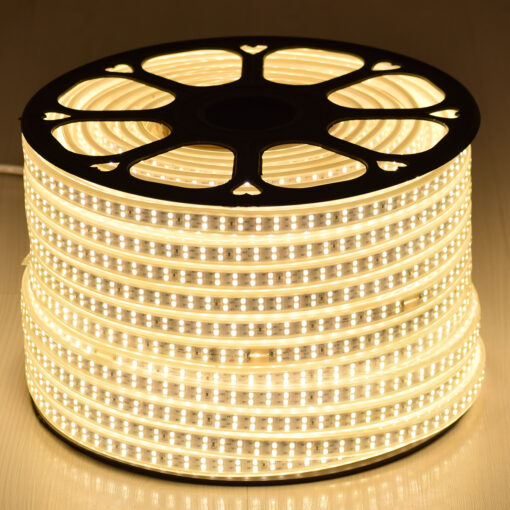 GloboStar® GloboStar® 70512 Wide Ταινία Διπλής Σειράς Epistar LED SMD 2835 1m 24W/m 180LED/m 3216lm/m 120° DC 230V Αδιάβροχη IP68 Θερμό Λευκό 2700K Dimmable