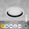 GloboStar® GloboStar® ARIANA 61034 Πλαφονιέρα Οροφής Κύκλος LED CCT 55W 6376lm 120° AC 220-240V - Εναλλαγή Φωτισμού μέσω Τηλεχειριστηρίου All In One Ψυχρό Λευκό 6000k+Φυσικό Λευκό 4500k+Θερμό Λευκό 2700k Dimmable Φ48cm - Μαύρο - 3 Years Warranty