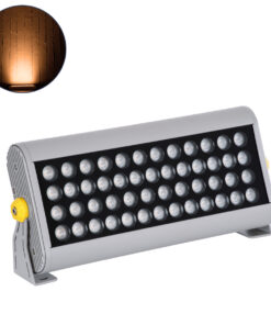 GloboStar® GLOBOSTAR® FLOOD-HENA 90446 Προβολέας Σποτ Wall Washer LED 48W 4080lm 30° AC 220-240V Αδιάβροχο IP67 Πορτοκαλί 2200K - Ασημί - Μ39 x Π6 x Υ17cm - 3 Χρόνια Εγγύηση