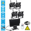 GloboStar® GloboStar® 86032 4 x WiFi Έγχρωμες Κάμερες 720p CMOS HD Οπισθοπορείας Αυτοκινήτου-Φορτηγού DC 12-24V 170° με Οθόνη 7" DC 12-24V Night Capture με Parking Lines και Ασύρματο Χειριστήριο Αδιάβροχη IP65