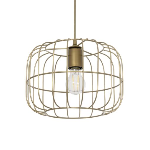 GloboStar® GLOBOSTAR® LUCANA 201-0074 Vintage Κρεμαστό Φωτιστικό Οροφής με Ντουί 1 x E27 AC 220-240V IP20 - Χρυσό - Μ29 x Π29 x Υ23cm