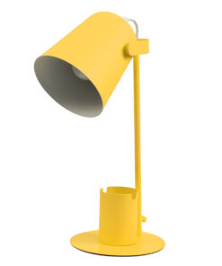 GloboStar® GloboStar® PENCASE 61567 Μοντέρνο Επιτραπέζιο Φωτιστικό Πορτατίφ Μονόφωτο 1 x E27 IP20 Κίτρινο Μέταλλο - Μ12 x Π15 x Υ38cm