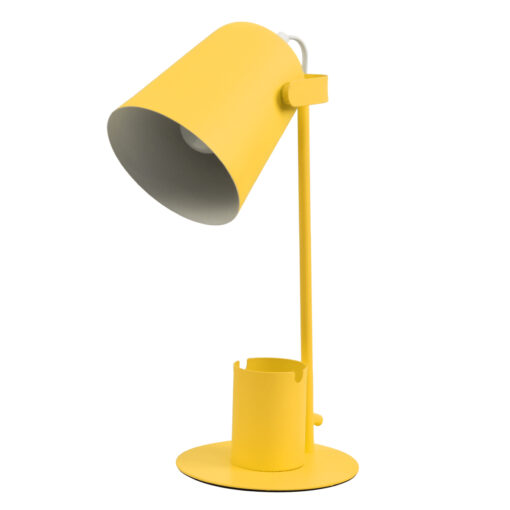 GloboStar® GloboStar® PENCASE 61567 Μοντέρνο Επιτραπέζιο Φωτιστικό Πορτατίφ Μονόφωτο 1 x E27 IP20 Κίτρινο Μέταλλο - Μ12 x Π15 x Υ38cm