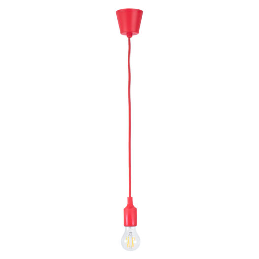 GloboStar® GLOBOSTAR® CABLITO 61551 Μοντέρνο Κρεμαστό Φωτιστικό Οροφής με Ντουί 1 x E27 AC 220-240V IP20 - Κόκκινο - Μ4 x Π4 x Υ110cm