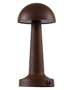 GloboStar® GloboStar® COCO 76513 Επαναφορτιζόμενο Επιτραπέζιο Φωτιστικό Πορτατίφ LED 1.5W 105lm 120° DC 5V IP44 Θερμό Λευκό 2700K Dimmable Καφέ Αλουμίνιο - Μ10 x Π10 x Υ22cm - 2 Xρόνια Εγγύηση