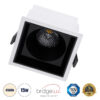 GloboStar® GloboStar® PLUTO-B 60276 Χωνευτό LED Spot Downlight TrimLess Μ10.4xΠ10.4cm 15W 1950lm 38° AC 220-240V IP20 Μ10.4 x Π10.4 x Υ6.5cm - Τετράγωνο - Λευκό με Μαύρο Κάτοπτρο & Anti-Glare HoneyComb - Φυσικό Λευκό 4500K - Bridgelux COB - 5 Years Warranty