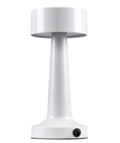 GloboStar® GloboStar® BELLA 76502 Επαναφορτιζόμενο Επιτραπέζιο Φωτιστικό Πορτατίφ LED 1.5W 105lm 120° DC 5V IP44 Θερμό Λευκό 2700K Dimmable Λευκό Αλουμίνιο - Μ9 x Π9 x Υ21cm - 2 Xρόνια Εγγύηση