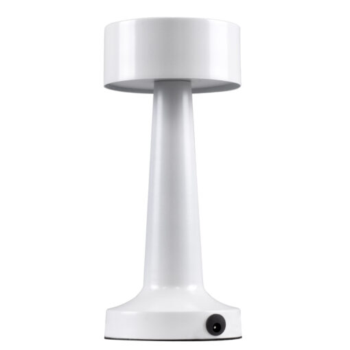 GloboStar® GloboStar® BELLA 76502 Επαναφορτιζόμενο Επιτραπέζιο Φωτιστικό Πορτατίφ LED 1.5W 105lm 120° DC 5V IP44 Θερμό Λευκό 2700K Dimmable Λευκό Αλουμίνιο - Μ9 x Π9 x Υ21cm - 2 Xρόνια Εγγύηση