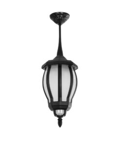 GloboStar® GloboStar® VERDI 203-0232 Vintage Κρεμαστό Φωτιστικό Φαναράκι Μονόφωτο 1 x E27 IP44 Μαύρο Πλαστικό - Μ18 x Π18 x Υ33cm