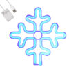 GloboStar® GloboStar® 78580 Φωτιστικό Ταμπέλα Φωτεινή Επιγραφή NEON LED Σήμανσης SNOWFLAKE 5W με Καλώδιο Τροφοδοσίας USB - Μπαταρίας 3xAAA (Δεν Περιλαμβάνονται) - Γαλάζιο