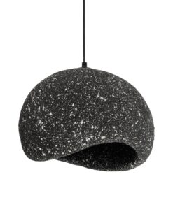 GloboStar® GloboStar® STONE 204-0194 Μοντέρνο Κρεμαστό Φωτιστικό Καμπάνα Μονόφωτο 1 x E27 IP20 Μαύρο Με Λευκό Πολυστερίνη με Ρητίνη - Μ35 x Π31 x Υ26cm