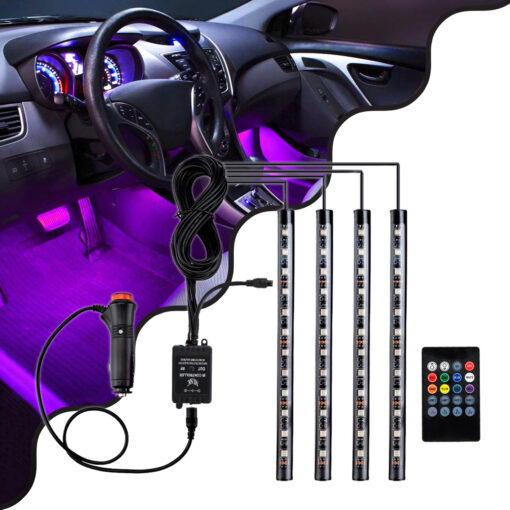 GloboStar® GloboStar® 81842 Car Underglow LED Tube Kit - Κρυφός Φωτισμός Αυτοκινήτου DC 12V 20W με Χειριστήριο Αδιάβροχο IP68 Πολύχρωμο RGB