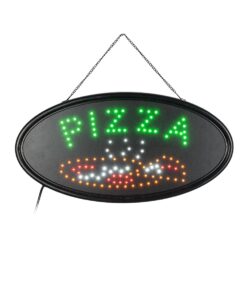 GloboStar® 75685 Φωτιστικό Ταμπέλα LED Οβάλ Σήμανσης PIZZA 3W με Πρίζα AC 230V - Μ48 x Π1.8 x Υ24.5cm