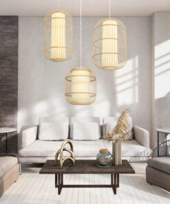 GloboStar® GLOBOSTAR® HIBISCUS 00894 Boho Κρεμαστό Φωτιστικό Οροφής με Ντουί 1 x E27 AC 220-240V IP20 - Μπεζ - Μ30 x Π30 x Υ50cm