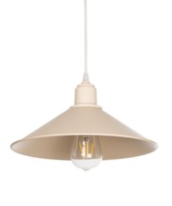 GloboStar® GLOBOSTAR® FERRO 203-0086 Μοντέρνο Κρεμαστό Φωτιστικό Οροφής με Ντουί 1 x E27 AC 220-240V IP20 - Μπεζ - Μ30 x Π30 x Υ15cm