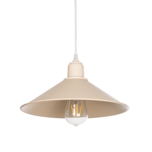 GloboStar® GLOBOSTAR® FERRO 203-0086 Μοντέρνο Κρεμαστό Φωτιστικό Οροφής με Ντουί 1 x E27 AC 220-240V IP20 - Μπεζ - Μ30 x Π30 x Υ15cm