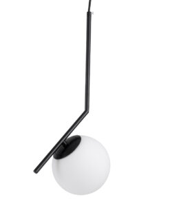 GloboStar® GLOBOSTAR® MONROE 00959 Μοντέρνο Κρεμαστό Φωτιστικό Οροφής με Ντουί 1 x E27 AC 220-240V IP20 - Μαύρο & Λευκό - Μ15 x Π15 x Υ49cm