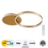 GloboStar® GloboStar® VENOM 61119 Φωτιστικό Οροφής Δαχτυλίδι-Κύκλος LED CCT 45W 5445lm 360° AC 220-240V - Εναλλαγή Φωτισμού μέσω Τηλεχειριστηρίου All In One Ψυχρό 6000k+Φυσικό 4500k+Θερμό 2700k Dimmable Φ40cm+BackLight - Χρυσό Βούρτσας - 3 Years Warranty