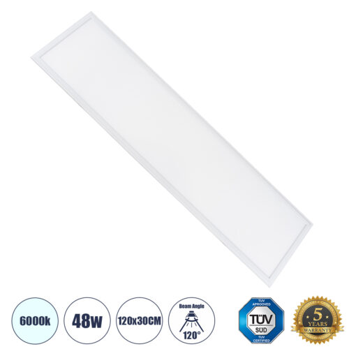 GloboStar® GloboStar® 60212 Χωνευτό LED Panel Milky Super Slim 120x30cm 48W 4800lm 120° CRI≥80Ra UGR