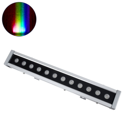 GloboStar® GloboStar® WASHER-DAIA S-90997 Μπάρα Φωτισμού Wall Washer LED 96W 10080lm 30° AC 230V Αδιάβροχο IP65 Μ52 x Π7.5 x Υ7cm Πολύχρωμο 4in1 RGBW DMX512 Display on Body - Ασημί