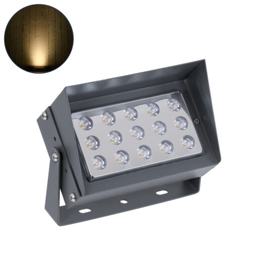 GloboStar® GLOBOSTAR® FLOOD-KAMY 90372 Προβολέας Σποτ Wall Washer με Αντιθαμβωτική Γρίλια LED 30W 2700lm 5° DC 24V Αδιάβροχο IP65 Θερμό Λευκό 3000K Dimmable - Γκρι Ανθρακί - Μ19.5 x Π10.7 x Υ9.5cm - 3 Χρόνια Εγγύηση