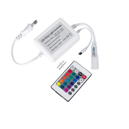 GloboStar® GloboStar® 70667 Controller Αδιάβροχος IP44 AC/DC 230V με Ασύρματο Χειριστήριο RF για έως 100 μέτρα Πολύχρωμου RGB Φωτοσωλήνα LED Μ9 x Π7 x Υ3cm - 2 Χρόνια Εγγύηση