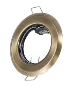 GloboStar® GloboStar® DELTA 77813 Χωνευτό Στρόγγυλο Σποτ Οροφής για Λάμπα MR16 με Βάση GU5.3 ή GU10 - IP20 - Μεταλλικό - Φ83 x Υ31mm - Μπρούτζινο - 5 Χρόνια Εγγύηση