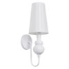 GloboStar® GloboStar® LAURA 01499 Μοντέρνο Επιτοίχιο Φωτιστικό Απλίκα Μονόφωτο 1 x E27 IP20 Λευκό Μέταλλο με Λευκό Ύφασμα - Μ21 x Π15 x Y48cm