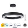 GloboStar® GLOBOSTAR® RA 61196 Μοντέρνο Κρεμαστό Φωτιστικό Οροφής LED 75W 8250lm 120° AC 220-240V IP20 Ρυθμιζόμενο Λευκό CCT με Χειριστήριο από 2700K έως 6000K Dimmable - Lumileds SMD Chip - Μαύρο - Μ80 x Π80 x Υ8cm - 3 Χρόνια Εγγύηση