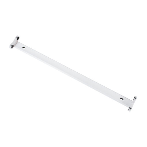 GloboStar® GloboStar® TUBATO 60151 Μεταλλικό Σκαφάκι για 2 x Λάμπες 60CM T8 G13 LED AC 220-240V IP20 Μ60 x Π7.2 x Υ4cm - 5 Χρόνια Εγγύηση