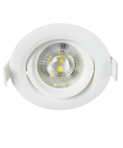 GloboStar® GLOBOSTAR® DE VALERA 60182 Χωνευτό Κινούμενο Downlight Σποτ LED 5W 500lm 60° AC 220-240V IP20 Ψυχρό Λευκό 6000K - Bridgelux SMD Chip & TÜV SÜD Driver - Λευκό Ματ - Μ9 x Π9 x Υ4cm / Q8cm - 3 Χρόνια Εγγύηση