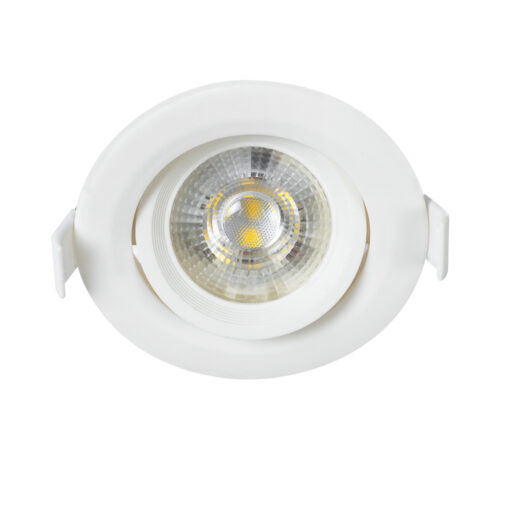 GloboStar® GLOBOSTAR® DE VALERA 60183 Χωνευτό Κινούμενο Downlight Σποτ LED 5W 485lm 60° AC 220-240V IP20 Φυσικό Λευκό 4500K - Bridgelux SMD Chip & TÜV SÜD Driver - Λευκό Ματ - Μ9 x Π9 x Υ4cm / Q8cm - 3 Χρόνια Εγγύηση