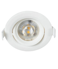 GloboStar® GLOBOSTAR® DE VALERA 60184 Χωνευτό Κινούμενο Downlight Σποτ LED 5W 470lm 60° AC 220-240V IP20 Θερμό Λευκό 2700K - Bridgelux SMD Chip & TÜV SÜD Driver - Λευκό Ματ - Μ9 x Π9 x Υ4cm / Q8cm - 3 Χρόνια Εγγύηση