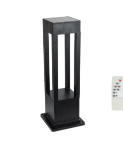 GloboStar® GLOBOSTAR® HONEYBEE 90537 Φωτιστικό Κολωνάκι Κήπου LED 10W 500lm 120° με Ενσωματωμένο Φωτοβολταϊκό Panel 6V 2W & Επαναφορτιζόμενη Μπαταρία Li-ion 3.2V 4000mAh με Αισθητήρα Ημέρας-Νύχτας Αδιάβροχο IP65 Ψυχρό Λευκό 6000K - Γκρι Ανθρακί - Μ20 x Π20 x Υ60cm - 2 Χρόνια Εγγύηση