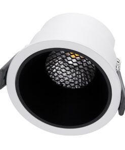 Alternative view of GloboStar® PLUTO-M 60252 Χωνευτό LED Spot Downlight TrimLess Φ8.4cm 10W 1300lm 38° AC 220-240V IP20 Φ8.4 x Υ5.9cm - Στρόγγυλο - Λευκό με Μαύρο Κάτοπτρο & Anti-Glare HoneyComb - Φυσικό Λευκό 4500K - Bridgelux COB - 5 Years Warranty