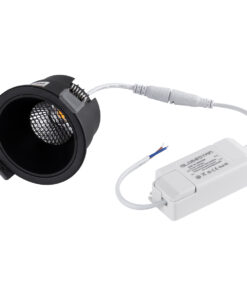 GloboStar® PLUTO-M 60257 Χωνευτό LED Spot Downlight TrimLess Φ8.4cm 10W 1250lm 38° AC 220-240V IP20 Φ8.4 x Υ5.9cm - Στρόγγυλο - Μαύρο & Anti-Glare HoneyComb - Θερμό Λευκό 2700K - Bridgelux COB - 5 Years Warranty 13 60257 6