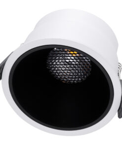 Alternative view of GloboStar® PLUTO-B 60258 Χωνευτό LED Spot Downlight TrimLess Φ10.4cm 15W 1950lm 38° AC 220-240V IP20 Φ10.4 x Υ6.5cm - Στρόγγυλο - Λευκό με Μαύρο Κάτοπτρο & Anti-Glare HoneyComb - Φυσικό Λευκό 4500K - Bridgelux COB - 5 Years Warranty