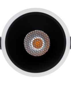 GloboStar® PLUTO-B 60259 Χωνευτό LED Spot Downlight TrimLess Φ10.4cm 15W 1875lm 38° AC 220-240V IP20 Φ10.4 x Υ6.5cm - Στρόγγυλο - Λευκό με Μαύρο Κάτοπτρο & Anti-Glare HoneyComb - Θερμό Λευκό 2700K - Bridgelux COB - 5 Years Warranty 12 60259 5