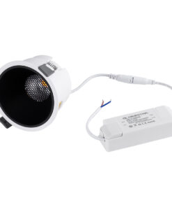 GloboStar® PLUTO-B 60259 Χωνευτό LED Spot Downlight TrimLess Φ10.4cm 15W 1875lm 38° AC 220-240V IP20 Φ10.4 x Υ6.5cm - Στρόγγυλο - Λευκό με Μαύρο Κάτοπτρο & Anti-Glare HoneyComb - Θερμό Λευκό 2700K - Bridgelux COB - 5 Years Warranty 13 60259 6