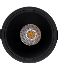 GloboStar® PLUTO-B 60262 Χωνευτό LED Spot Downlight TrimLess Φ10.4cm 15W 1950lm 38° AC 220-240V IP20 Φ10.4 x Υ6.5cm - Στρόγγυλο - Μαύρο & Anti-Glare HoneyComb - Φυσικό Λευκό 4500K - Bridgelux COB - 5 Years Warranty 12 60262 5