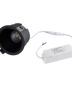 GloboStar® PLUTO-B 60262 Χωνευτό LED Spot Downlight TrimLess Φ10.4cm 15W 1950lm 38° AC 220-240V IP20 Φ10.4 x Υ6.5cm - Στρόγγυλο - Μαύρο & Anti-Glare HoneyComb - Φυσικό Λευκό 4500K - Bridgelux COB - 5 Years Warranty 13 60262 6