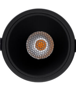 GloboStar® PLUTO-B 60263 Χωνευτό LED Spot Downlight TrimLess Φ10.4cm 15W 1875lm 38° AC 220-240V IP20 Φ10.4 x Υ6.5cm - Στρόγγυλο - Μαύρο & Anti-Glare HoneyComb - Θερμό Λευκό 2700K - Bridgelux COB - 5 Years Warranty 12 60263 5