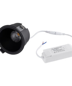 GloboStar® PLUTO-B 60263 Χωνευτό LED Spot Downlight TrimLess Φ10.4cm 15W 1875lm 38° AC 220-240V IP20 Φ10.4 x Υ6.5cm - Στρόγγυλο - Μαύρο & Anti-Glare HoneyComb - Θερμό Λευκό 2700K - Bridgelux COB - 5 Years Warranty 13 60263 6