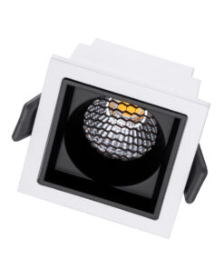 Alternative view of GloboStar® PLUTO-S 60264 Χωνευτό LED Spot Downlight TrimLess Μ6.4xΠ6.4cm 7W 910lm 38° AC 220-240V IP20 Μ6.4 x Π6.4 x Υ4.9cm - Τετράγωνο - Λευκό με Μαύρο Κάτοπτρο & Anti-Glare HoneyComb - Φυσικό Λευκό 4500K - Bridgelux COB - 5 Years Warranty