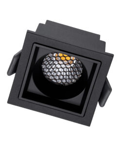 Alternative view of GloboStar® PLUTO-S 60268 Χωνευτό LED Spot Downlight TrimLess Μ6.4xΠ6.4cm 7W 910lm 38° AC 220-240V IP20 Μ6.4 x Π6.4 x Υ4.9cm - Τετράγωνο - Μαύρο & Anti-Glare HoneyComb - Φυσικό Λευκό 4500K - Bridgelux COB - 5 Years Warranty