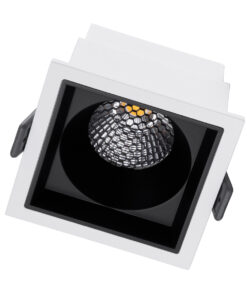 Alternative view of GloboStar® PLUTO-M 60270 Χωνευτό LED Spot Downlight TrimLess Μ8.4xΠ8.4cm 10W 1300lm 38° AC 220-240V IP20 Μ8.4 x Π8.4 x Υ5.9cm - Τετράγωνο - Λευκό με Μαύρο Κάτοπτρο & Anti-Glare HoneyComb - Φυσικό Λευκό 4500K - Bridgelux COB - 5 Years Warranty