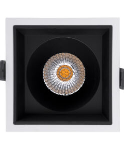 GloboStar® PLUTO-B 60276 Χωνευτό LED Spot Downlight TrimLess Μ10.4xΠ10.4cm 15W 1950lm 38° AC 220-240V IP20 Μ10.4 x Π10.4 x Υ6.5cm - Τετράγωνο - Λευκό με Μαύρο Κάτοπτρο & Anti-Glare HoneyComb - Φυσικό Λευκό 4500K - Bridgelux COB - 5 Years Warranty 12 60276 5